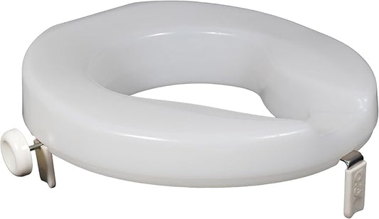 Aidapt 50mm (2") Elevation Raised Comfortable Toilet Seat Easy Fit White