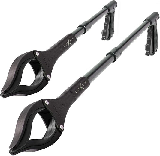 Grabber Reacher Tool - 2 Pack - Latest Version Long 19/32 Inch Foldable Pick Up Stick - Strong Grip Magnetic Tip Lightweight Trash Picker Claw Reacher Grabber Tool for Elderly Reaching, Luxet (Black)