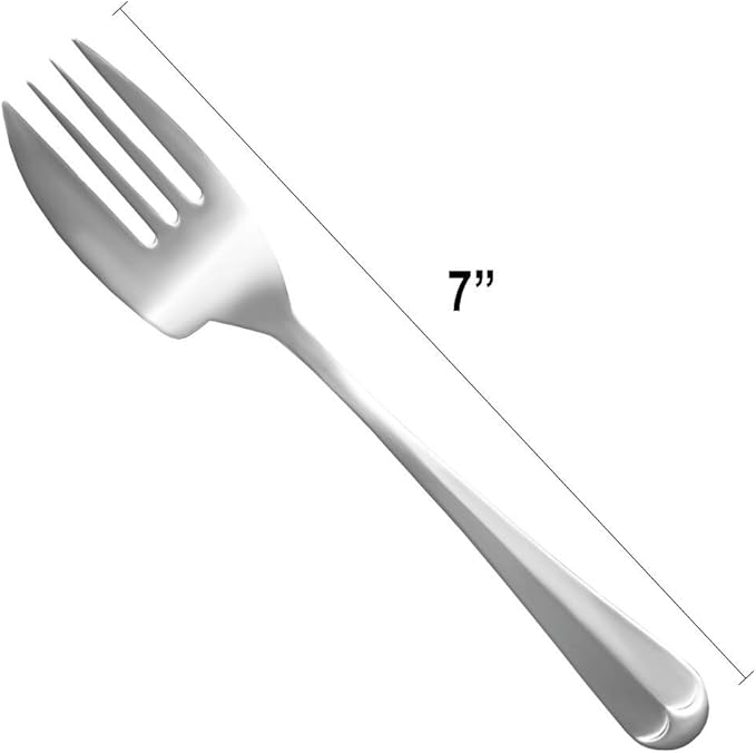Rehabilitation Advantage Right-Hand Side Cutter Fork (2-Pack) – 7" Stainless Steel Adaptive Utensils for Arthritis, Weak Grip, Hand Tremors & Limited Mobility – Dishwasher Safe