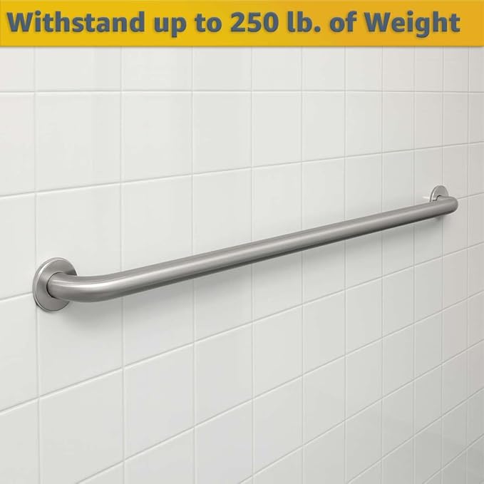42" Stainless Steel Grab Bar for Bathroom - Wall Mounted Safety Handrail with Satin Finish, 250 lb Support for Toilet, Shower, Restroom, Elderly, Commercial & Home Use