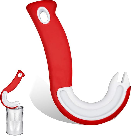 NIIIYTYB Can Tab Opener Tool for Seniors Easy Ring Pull J Hook Buddy for Soda Pop Top Cans Cat Food Tabs imple Handle Circle Opener Easy Open Tool Dishwasher Safe(Red)