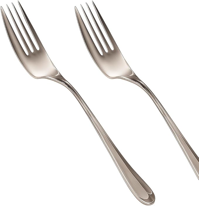 Rehabilitation Advantage Right-Hand Side Cutter Fork (2-Pack) – 7" Stainless Steel Adaptive Utensils for Arthritis, Weak Grip, Hand Tremors & Limited Mobility – Dishwasher Safe