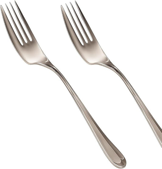 Rehabilitation Advantage Right-Hand Side Cutter Fork (2-Pack) – 7" Stainless Steel Adaptive Utensils for Arthritis, Weak Grip, Hand Tremors & Limited Mobility – Dishwasher Safe