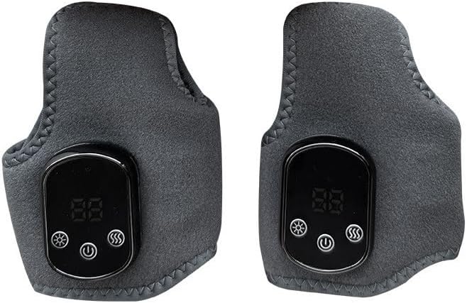 3 in 1 Foot Massager for Neuropathy, Ankle Massager for Pain Relief, Cordless Ankle Massage Machine with 5 Heat and 3 Vibration Modes for Achilles Tendinitis and Plantar Fasciitis (Grey-2pcs)