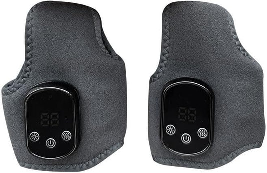 3 in 1 Foot Massager for Neuropathy, Ankle Massager for Pain Relief, Cordless Ankle Massage Machine with 5 Heat and 3 Vibration Modes for Achilles Tendinitis and Plantar Fasciitis (Grey-2pcs)