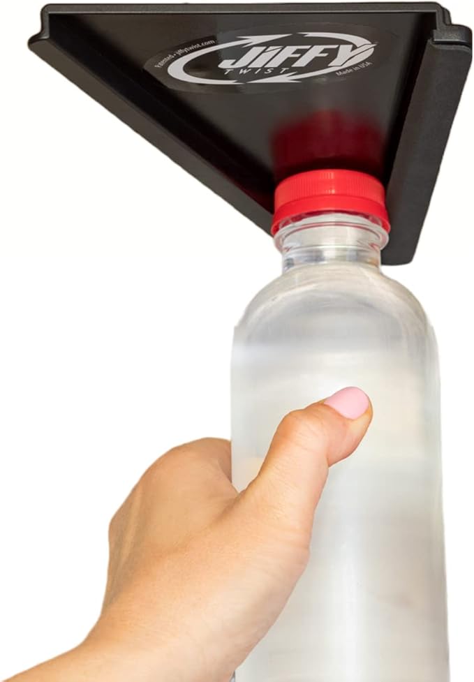 Jar Opener - Effortless Opener for Any Size Bottle or Jar Mounts Under Cabinet with Industrial Adhesive - Zero Slip Blade Protector - Must Have for Seniors & Arthritis Made In USA