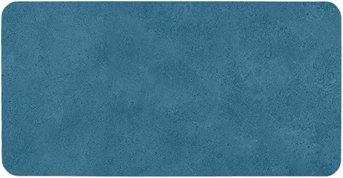 TYUU Bathroom Mat Quick Dry, Bathroom Rugs Non Slip Washable Thin Absorbent Bath Mat Fits Under Door Bathroom Floor Mat Perfect for Bath, Shower, or Sink 24"x48" Denim Blue