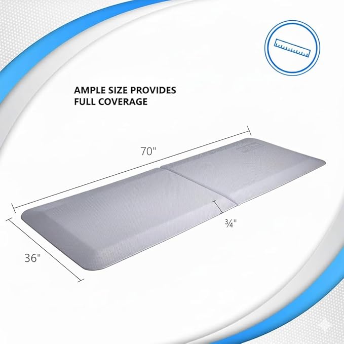 NYOrtho Bedside Fall Mat for Elderly - 70" x 36" Bi-Fold Design - Non-Slip, Impact-Absorbing Foam Mat for Fall Prevention and Floor Safety - Bedside Protection Cushion for Seniors, Adults