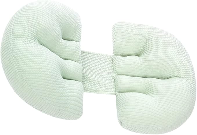 SOLUSTRE Shaped Pregnancy Pillow for Abdominal Support for Side Sleeping Ergonomic Design for Bump Relief for Pregnant Women and Seniors Soft and Breathable