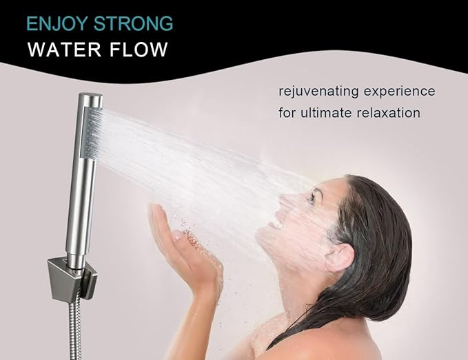 Handheld Shower Head with Hose, Hand Held Shower Wand Head with Long Hose, High Pressure RV Shower Head with Handheld Spray Combo, Dog Shower Attachment, Brushed Nickel