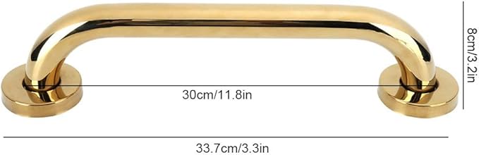 12 inch Shower Grab Bar, Grab Bars for Bathtubs and Showers, Gold Stainless Steel Grab Bar Shower Handle Safety Support Assist Handle for Seniors