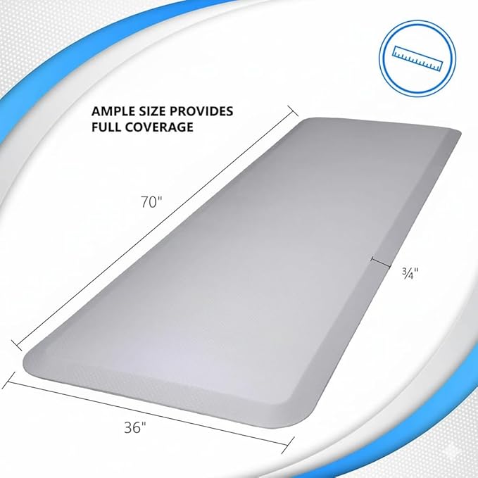 NYOrtho Bedside Fall Mat for Elderly - 70" x 36" Standard Flat Design - Non-Slip, Impact-Absorbing Foam Mat for Fall Prevention and Floor Safety - Bedside Protection Pad for Seniors, Adults