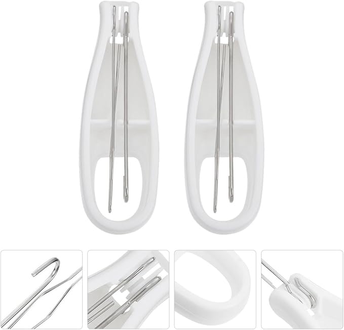 Angoily 2pcs Button Hook and Zipper Pull Assist Tool for Clothes Wearing Assistance, Fixed Button Hook Accessory with Handle Grip, Dressing Aid for Seniors and Disabled Users