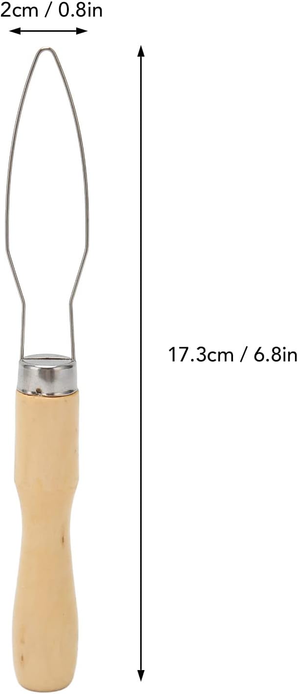 ZJchao Button Hook for Seniors, Button Hook Tool 4Pcs Wooden Handle Stainless Steel Wire Semi Flexible Assist Tool with Comfort Grip Handle for Elderly