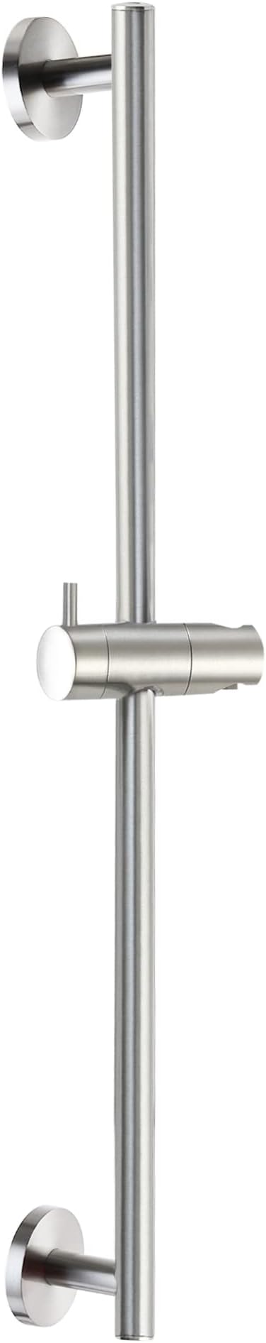 SKOWLL Bathroom Shower Head Slide Bar Wall Mount 26 Inch Shower Slide Bar No Drill, Brushed Nickel Sliding Shower Bar with Adjustable Handheld Shower Head Holder