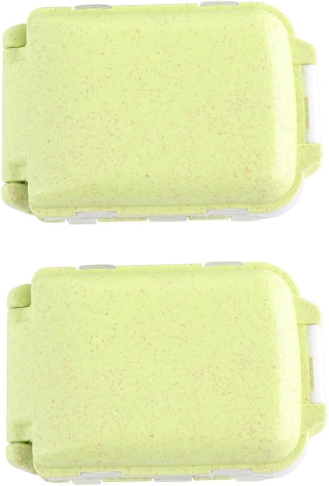 FOMIYES 2pcs Foldable Straw Medicine Organizer Portable Pill Case Pocket Dispenser