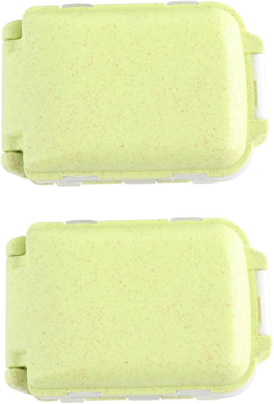 FOMIYES 2pcs Foldable Straw Medicine Organizer Portable Pill Case Pocket Dispenser