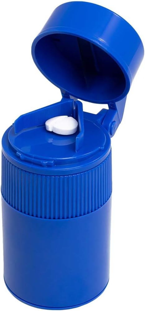 EZY DOSE Pill Crusher and Cutter for Dogs and Pets, Daily Usage, Safely Cuts and Crushes Pills, Vitamins and Tablets, Accurate and Easy Cutting, Great for Hiding Medication in Treats, Blue, BPA Free