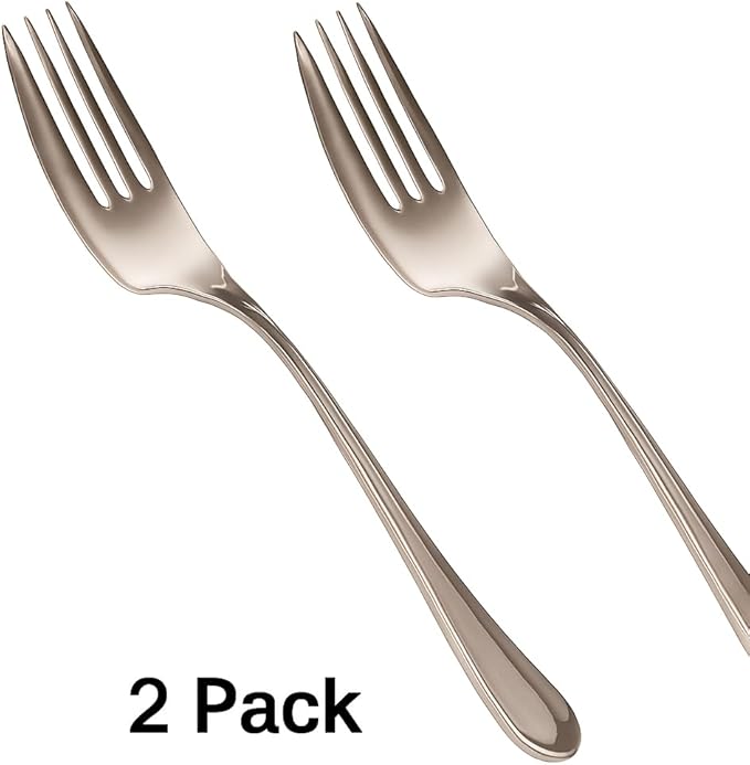 Rehabilitation Advantage Right-Hand Side Cutter Fork (2-Pack) – 7" Stainless Steel Adaptive Utensils for Arthritis, Weak Grip, Hand Tremors & Limited Mobility – Dishwasher Safe