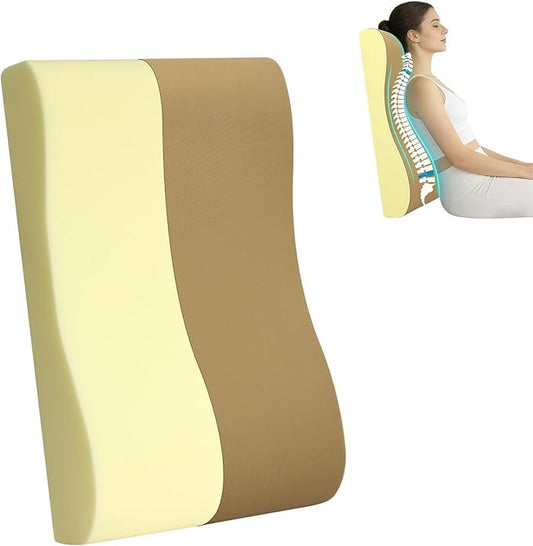 HAVARGO 2-in-1 Neck Pillow Lumbar Support Pillow for Recliner Couch & Nursery Glider Chairs- High-Resilient Foam Cushion Ergonomic Back Support for Comfort in Rocking, Feeding, Nursing Brown S