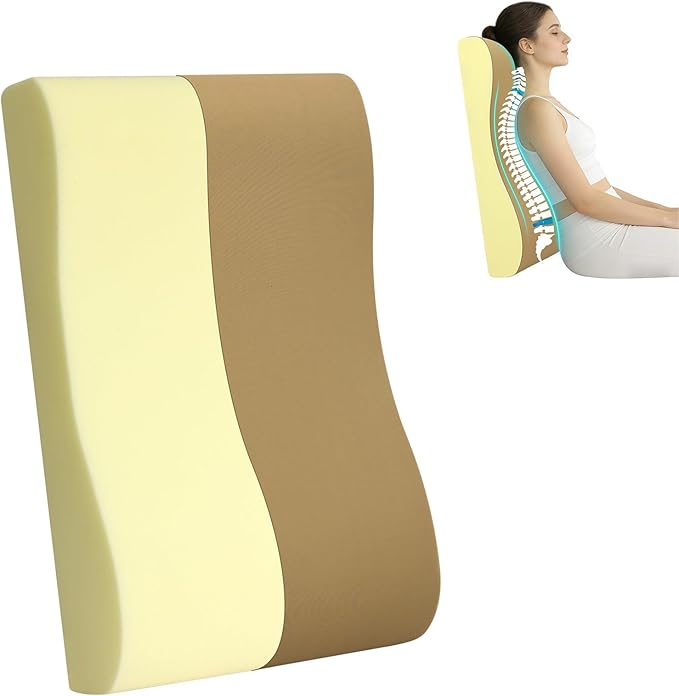 HAVARGO 2-in-1 Neck Pillow Lumbar Support Pillow for Recliner Couch & Nursery Glider Chairs- High-Resilient Foam Cushion Ergonomic Back Support for Comfort in Rocking, Feeding, Nursing Brown L
