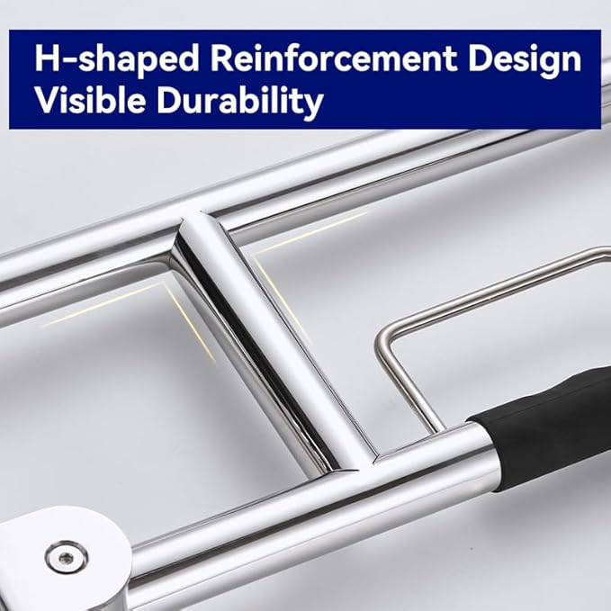 Toilet Grab Bar 31 Inch, BVTOURA Flip-Up Safety Rail with Soft Silicone Anti-Slip Finger-Grip Handle and Paper Holder, Stainless Steel U-Shaped Support Bar for Elderly Disabled, Brushed Nickel
