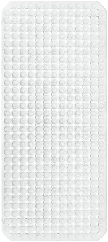 OTHWAY Bath Tub Shower Mat Non Slip, Bathtub Floor Liner Mats for Inside Shower Bathroom, Suction Cups and Drain Holes for Feet Scrubbing, Machine Washable, Soft on Feet, 35x16 Inch, Transparent