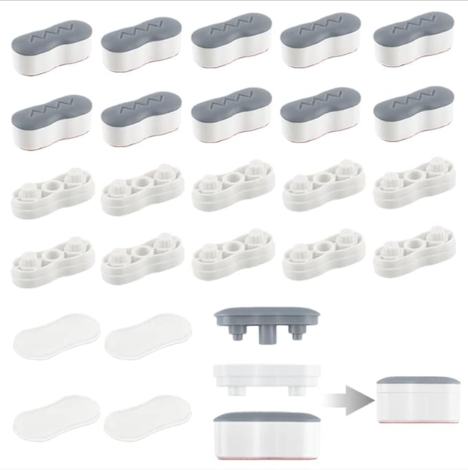 Bidet Toilet Seat Bumpers - Universal Buffer With 2 Heights Adjustment and Strong Self Adhesive (Grey & Clear, 10 for Lid, 4 for Tank)