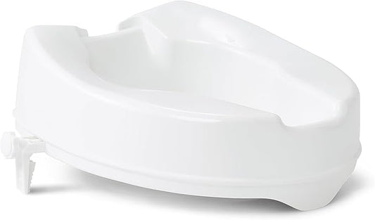 Medline Raised Toilet Seat with Secure Side Locks, 4" Elevation - 250 lbs. Capacity, for Seniors, Elderly, Independent Adults and Disabled Adults - 1 Ct.
