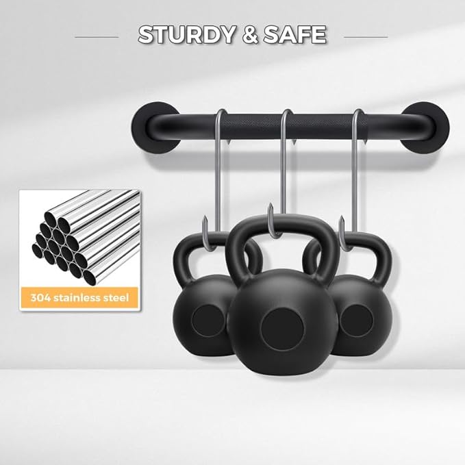 Grab Bars for Shower, 1 Pack 18-Inch Anti Slip Shower Handles for Elderly, Safety Shower Grab Bar, Stainless Steel Handicap Grab Bars for Bathroom (Black 1" Diameter)