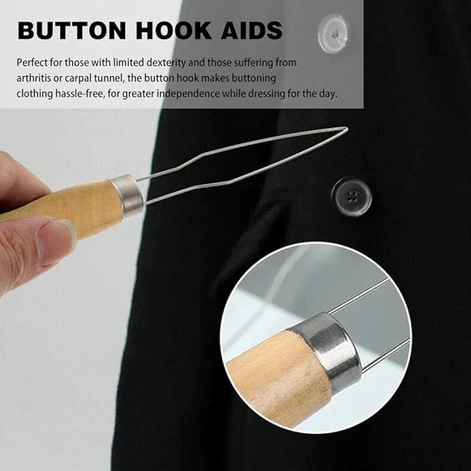 Shirts Button Hook Helper Clothes Shirts Pull Hand Puller Button Helper Assist Aid Zipper Arth Buttoning Hook N9M6 Easy for Limited Dexterity Caused by Arthritis，Dressing Aids，Zipper Pulls