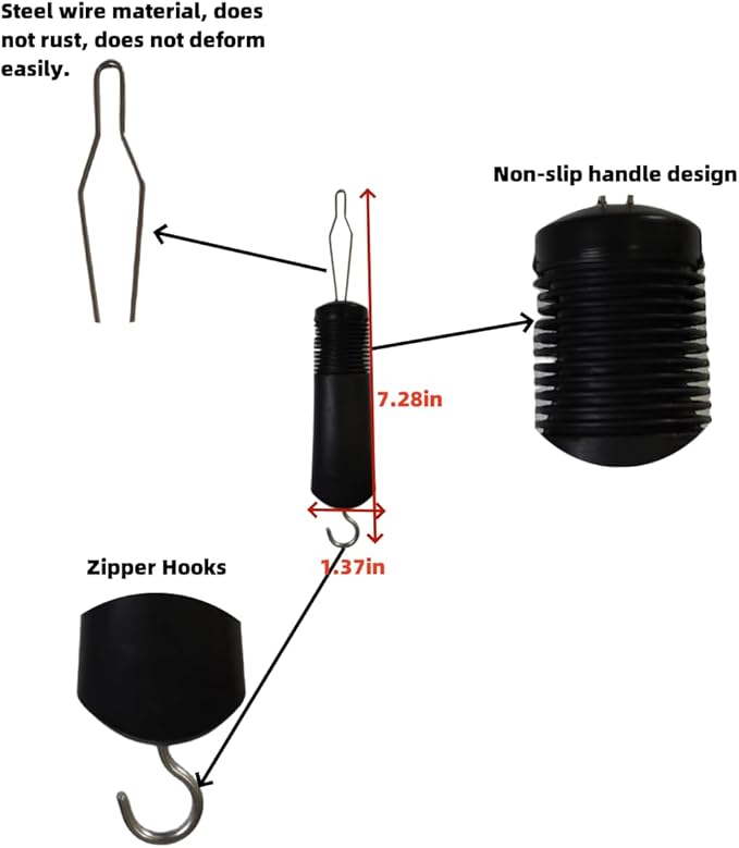 Button Hook Tool - Easy Dressing Aid for Elderly - Button Hook and Zipper Pull - Perfect for Those with Hand Difficulties (A)