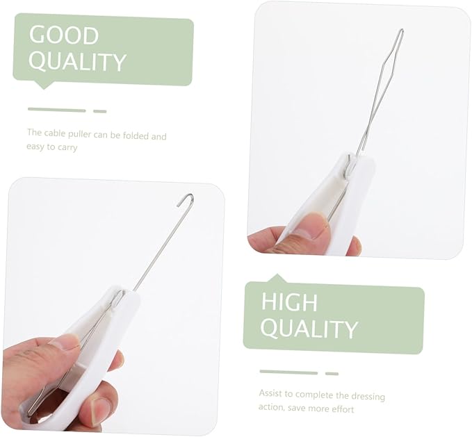 Zipper Puller Button Hook Button Tool Snap Fastener Tool Helper Zipper Dressing Aid Pulling Hook Foldable Clasp Fixed Buckle