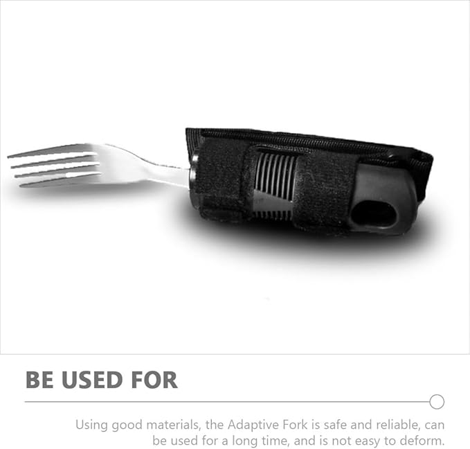 Adaptive Fork for Elderly with Wide Non-Skid Handle, Tremble Proof Anti-Shaking Utensil for Disabled and Seniors, Comfortable Grip Eating Aid for Mealtime Assistance