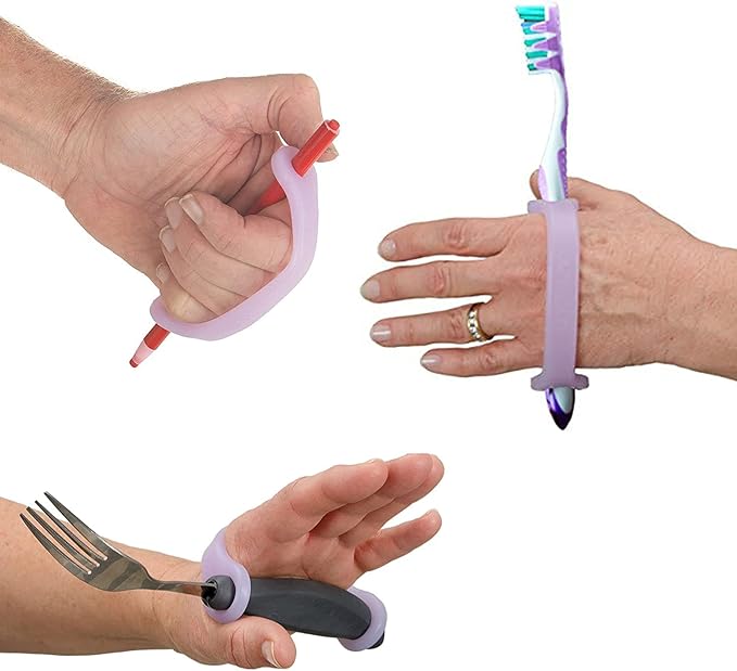 EaZyHold Senior Daily Living Aid, Elderly Care Pack Silicone Universal Cuff for Independence, Geriatrics and Assisted Living, Grip Handles for Hand Mobility (8-Pack)