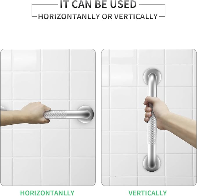 Grab Bars for Shower, 2 Pack 16 Inch Anti-Slip Safety Shower Handle for Senior, Stainless Steel Shower Grab Bars, Handicap Elderly Bathtub and Toilet Bathroom Assist