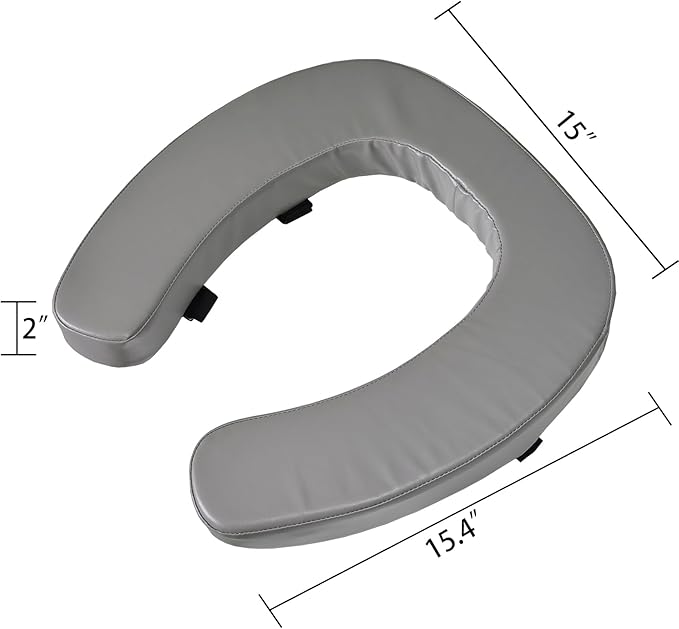 Toilet Seat Cushion with 2-inch High-Density Foam,Toilet Seat Riser-Suitable for Standard,Elongated Toilet Seats Commode Chairs Raised Toilet Seats(Grey)
