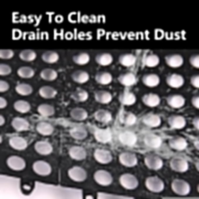 15 Pack Garage Floor Tiles, 12x12 Inch Interlocking Drainage Tiles Non-Slip Deck Tile with Holes for Bathroom, Pool Deck, Gym, Garage, Kitchen & Wet Areas, Easy Splicing Anti-Fatigue Mat, Black