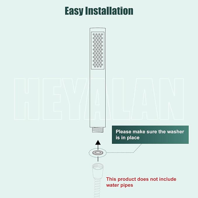 Heyalan Hand Held Shower Wand, High Pressure Handheld Head with Strong Flow, Luxury Spray for Bathroom,Single Function,Polished Chrome
