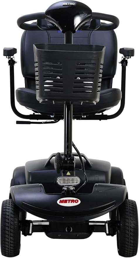 Mobility Scooter for Seniors and Adults M1 Gloss Black, 300W Motor, 9” Solid Tires, Foldable Heavy Duty Electric Scooter, Comfortable Adjustable Seat with 360° Rotation, Portable for Travel