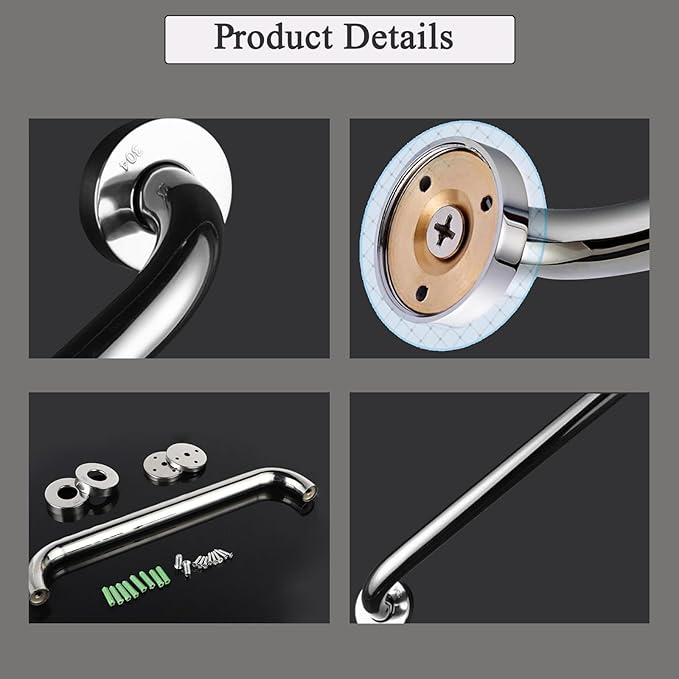 Grab Bars for Shower, 20 Inch Grab Bar for Bathroom Seniors Elderly Safety Handle 304 Stainless Steel Anti-Slip, Handicap for Bathtub,Toilet, Stairway