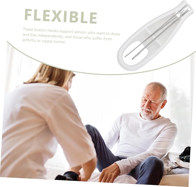 Mobestech Button Hooks for Clothes Tool to Help Button Jeans Pant Zipper Helper for Elderly Hook Helper Grabbers for Seniors Zipper Puller Dressing Aid Tool for Disabled