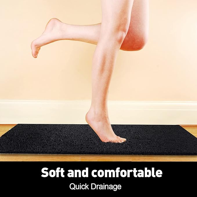 Asvin Soft Textured Bath, Shower, Tub Mat, 24x16 Inch, Phthalate Free, Non Slip Comfort Bathtub Mats with Drain, PVC Loofah Bathroom Mats for Wet Areas, Quick Drying