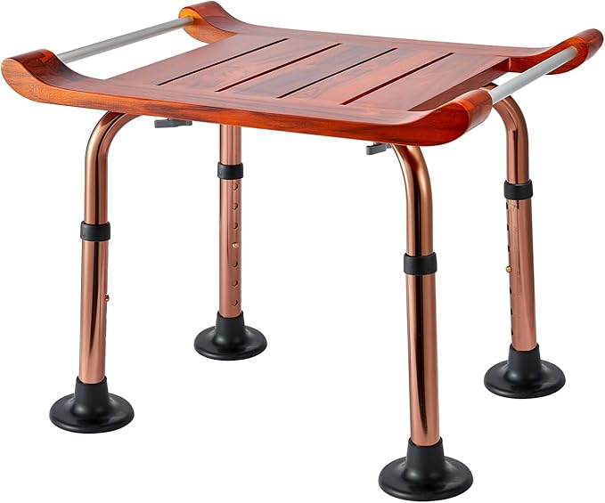 Teak Shower Bench Stool Chair Seat for Inside Shower Bath Sauna, for Elderly and Disabled