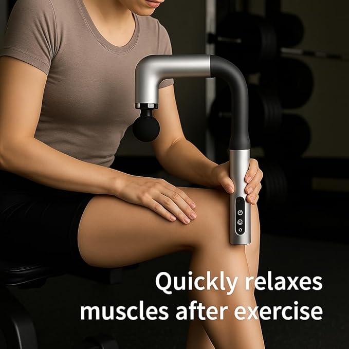 Handheld Cordless & Rechargeable Back Massager - Quiet - Full Body Massage Device for Women, Aches Relief, Sports Recovery and Deep Relaxation - 99Silver