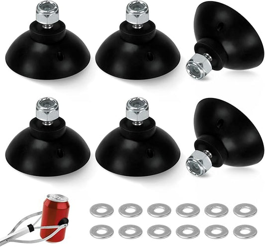 Reacher Grabber Tool Replacement Rubber Suction Cups, Outdoor Grabber Cups Compatible with Arcmate EZ Reacher Tool, Grabber Gripper Tips Part for Repair, Rubber Cups with Locknuts, 6 Cups