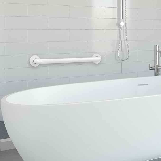 12 Inch Grab Bars for Wall White, Safety Shower Grab Bars for Seniors Elderly Handicapped, Handicap Grab Bars for Shower with Concealed Screws, Tesuchan