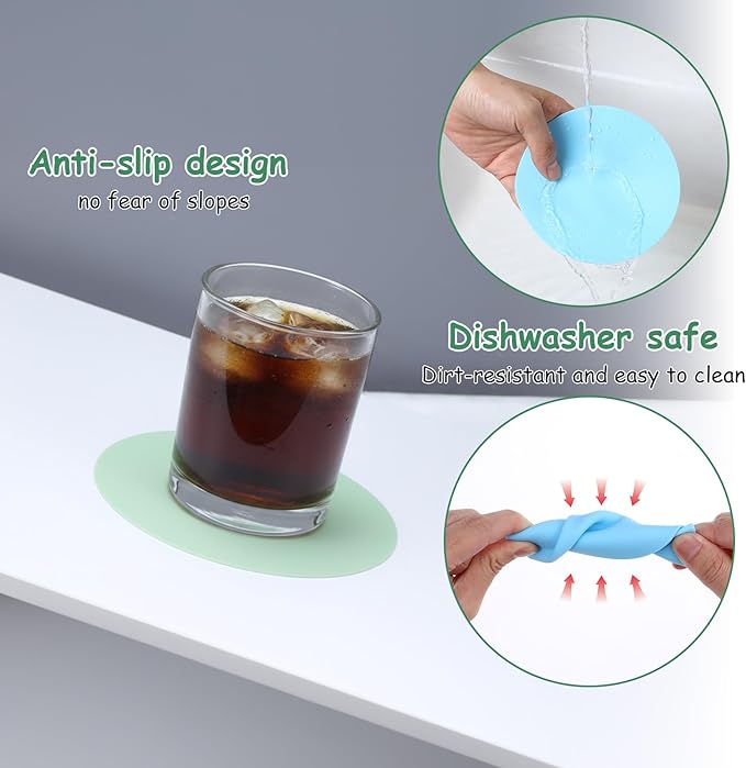 8 Pcs Rubber Jar Opener Pads Set, Round Heat-insulated Non-Slip Gripper Pads, Multi Function Silicone Easy Opening Bottle Can Opener for Seniors Arthritis Weak Hands(4 Colors)