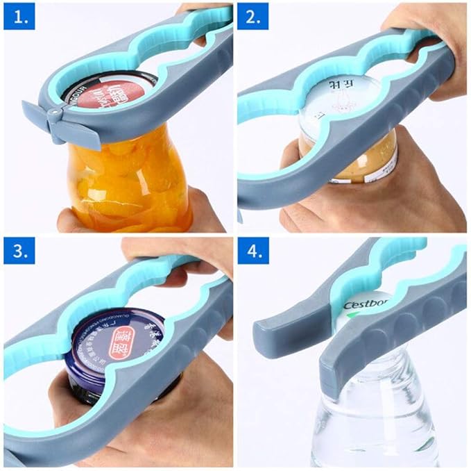 Jar Opener Bottle Opener and Ring Pull Can opener for Seniors, Arthritis Hands and Anyone with Low Strength, Arthritis Jar Openers Get Lids Off Easily