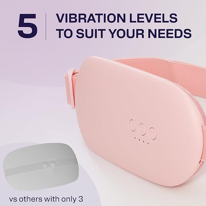 Heating Pad for Cramps | Period Heating Pad for Cramps, Cordless Menstrual Heating Pad with 4 Temperature Levels, 5 Vibration Settings, Portable, Fast Heating, Auto Shut-Off, Large Battery Capacity